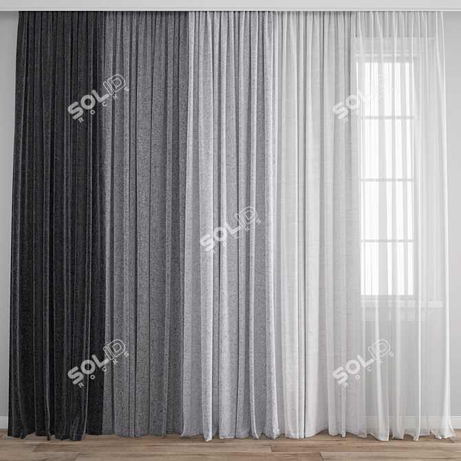 Polygonal Model Curtains 3D model image 5