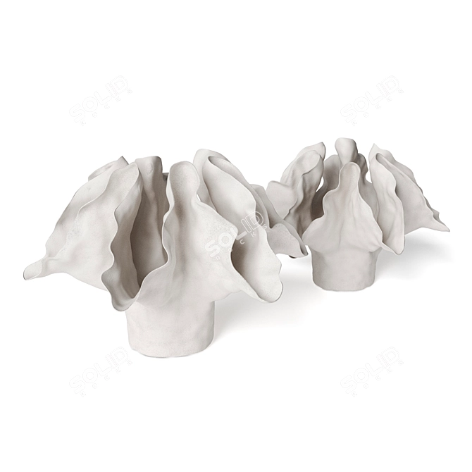 Elegant Ceramic Dzhinevra 2 Vase 3D model image 4