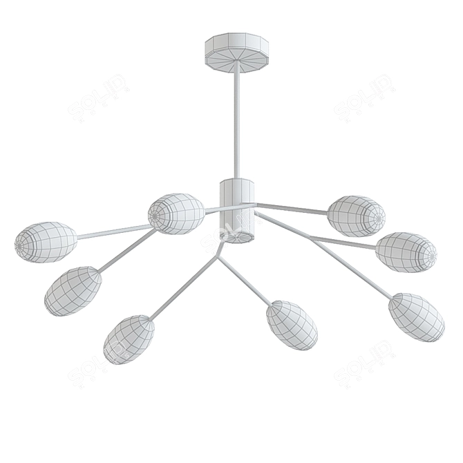 Sleek Black Acrylic Chandelier 3D model image 2