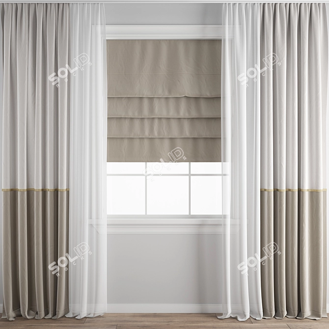 Polygonal Curtain Model 3D model image 1