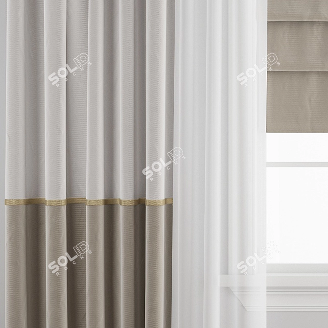 Polygonal Curtain Model 3D model image 3