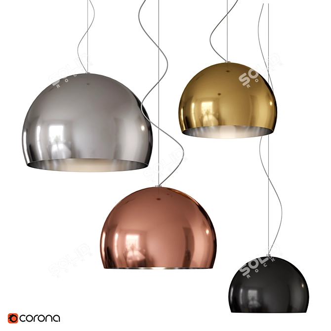 Sleek Pendant Light Kartell | Varied Sizes 3D model image 1