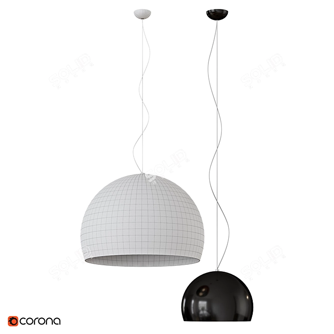 Sleek Pendant Light Kartell | Varied Sizes 3D model image 2