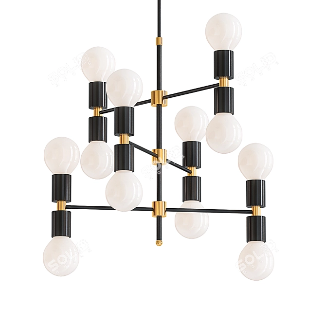 Mid Century Chandelier Light 3D model image 1