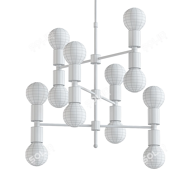 Mid Century Chandelier Light 3D model image 2