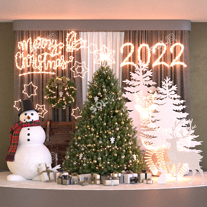 Majestic Pine Christmas Tree 3D model image 1