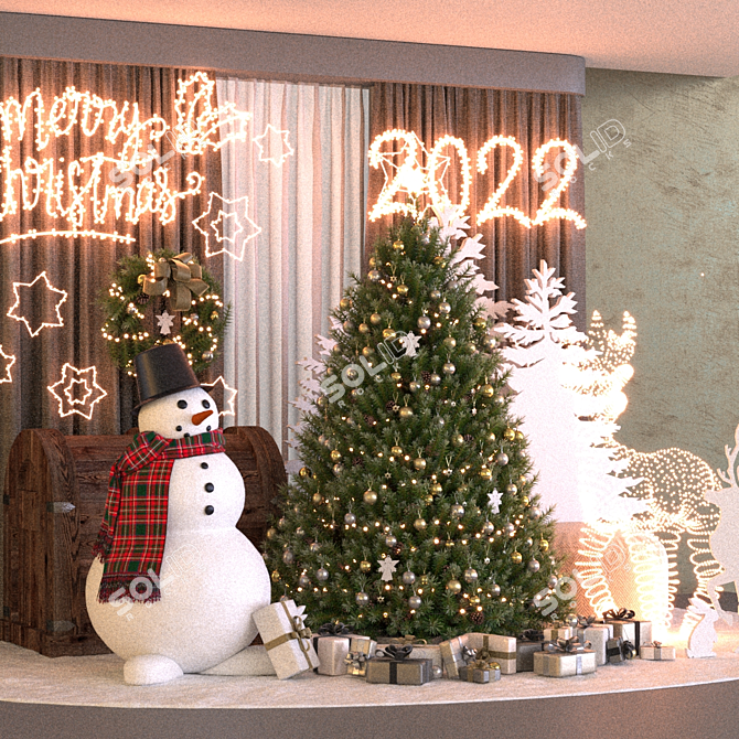 Majestic Pine Christmas Tree 3D model image 3