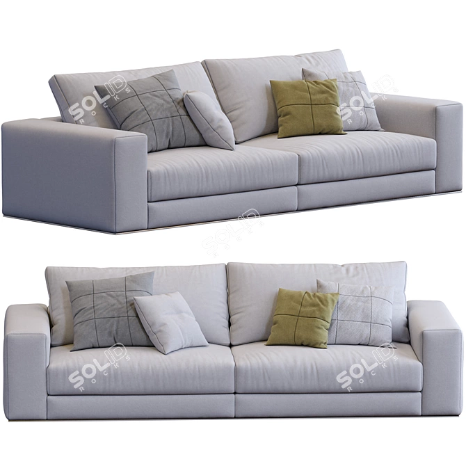 Elegant Hamilton Sofa by Minotti 3D model image 2