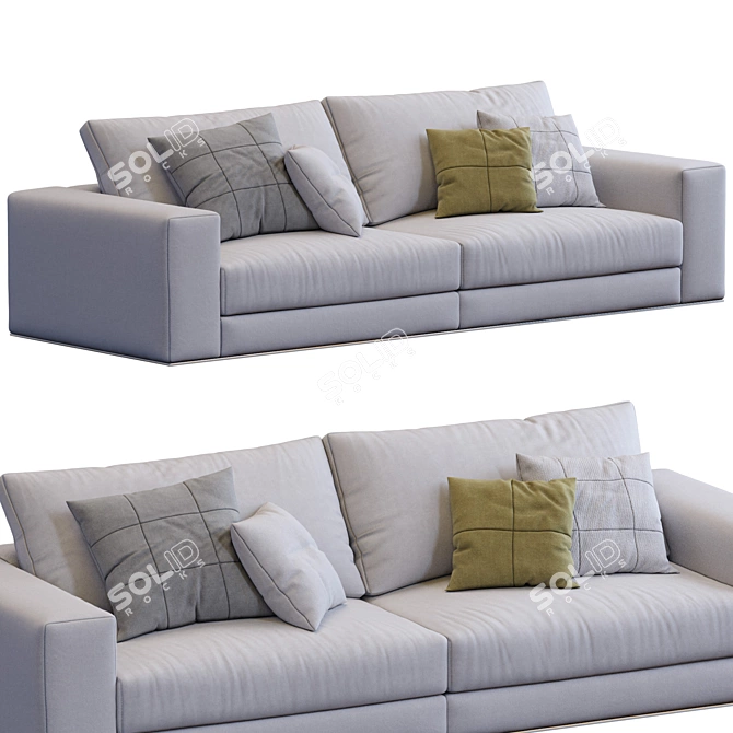 Elegant Hamilton Sofa by Minotti 3D model image 3