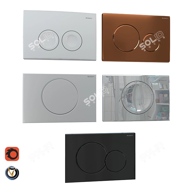 GEBERIT Flush Plates for Installation - Set of 5 3D model image 1