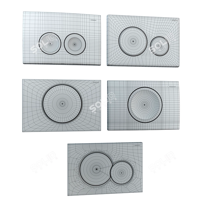 GEBERIT Flush Plates for Installation - Set of 5 3D model image 2