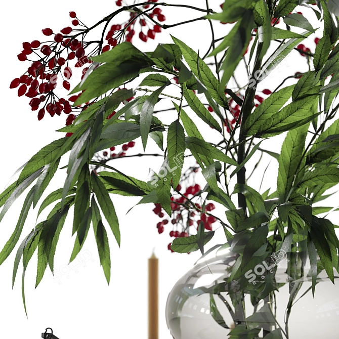 Decorative Berry Bouquet Set - Elegant Home Decor! Elegant Berry Bouquet Set 3D model image 5