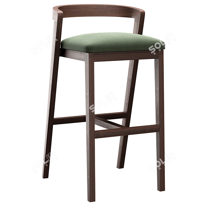 Sleek Venus Bar Stool 3D model image 1