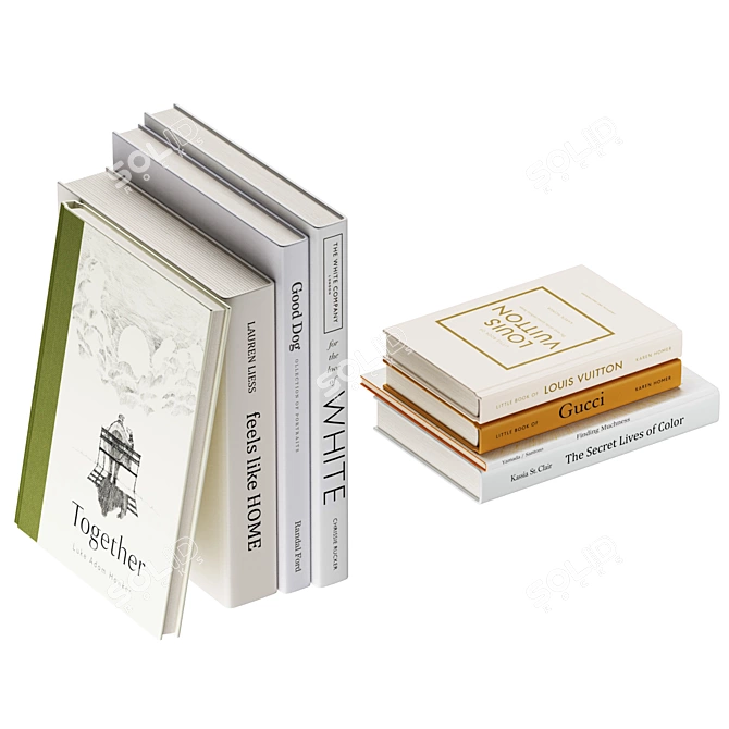 Decorative Book Collection: Elegant Literary Accent 3D model image 4