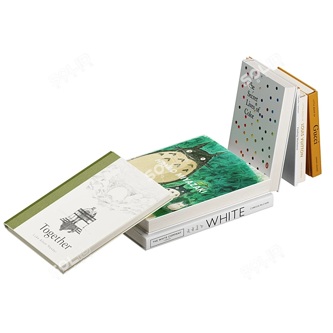Decorative Book Collection: Elegant Literary Accent 3D model image 5