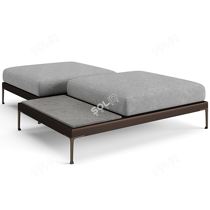 Minotti Patio Bench Set: Elegant Outdoor Seating 3D model image 3