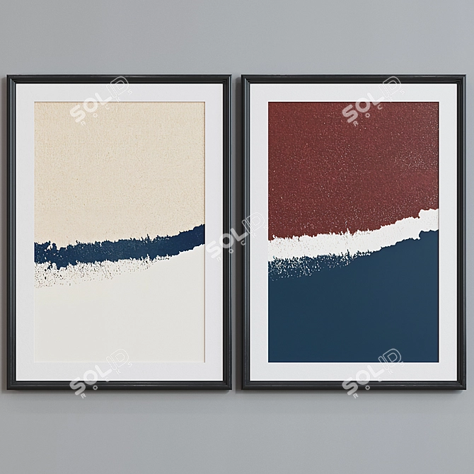 Modern Abstract Picture Frame Set 3D model image 2