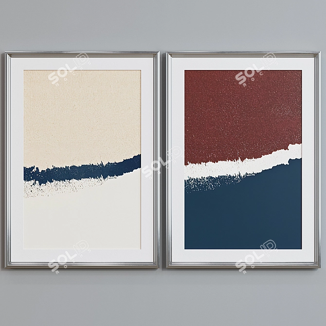 Modern Abstract Picture Frame Set 3D model image 3