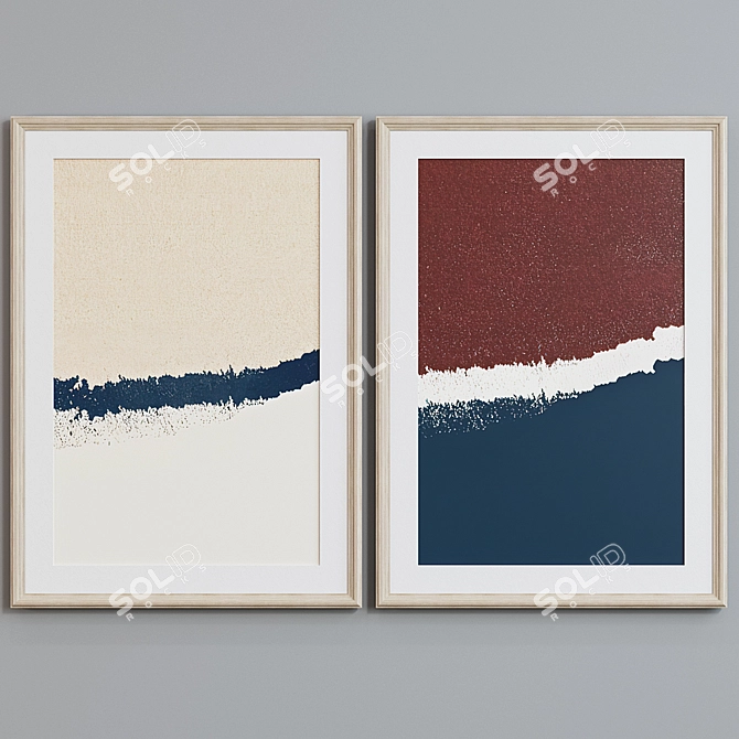 Modern Abstract Picture Frame Set 3D model image 5