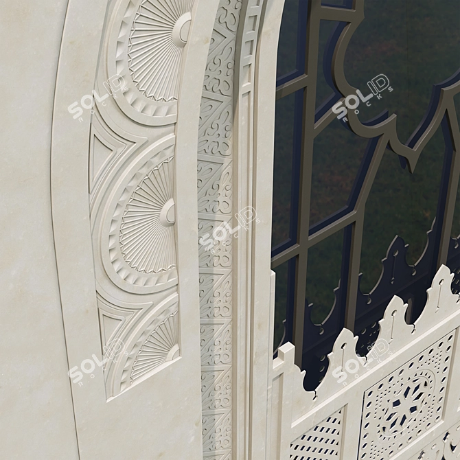 Elegant Arabic Window 3D model image 4