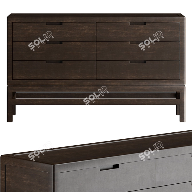 DE PADOVA SILENT Oak Dresser | Integrated Handles 3D model image 2