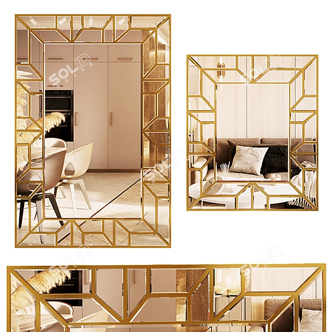 Elegant Plum Mirror for Chic Ambiance 3D model image 1