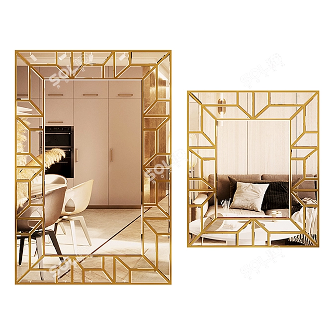 Elegant Plum Mirror for Chic Ambiance 3D model image 2