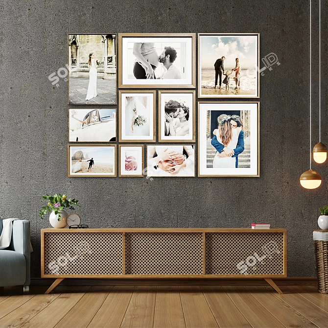 10-Piece Multi-Frame Wedding Art Set 3D model image 2