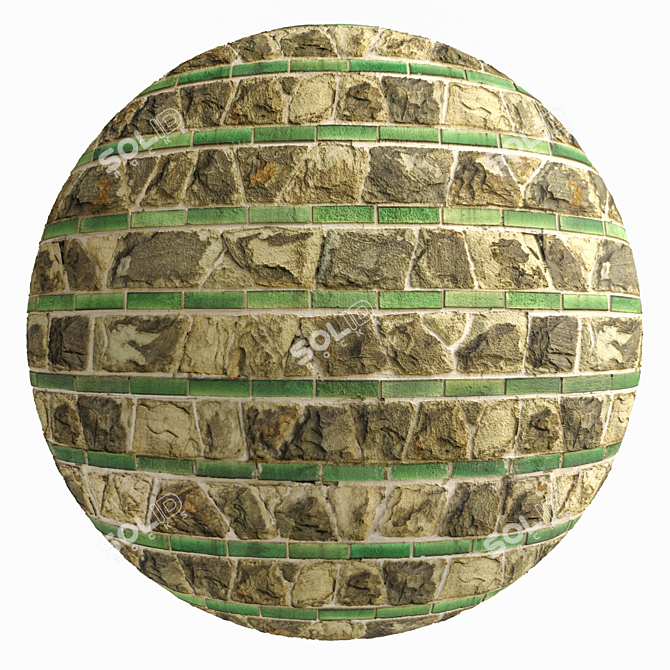 4k Stone Wall Material - Decorative Granite Slab Texture 3D model image 1