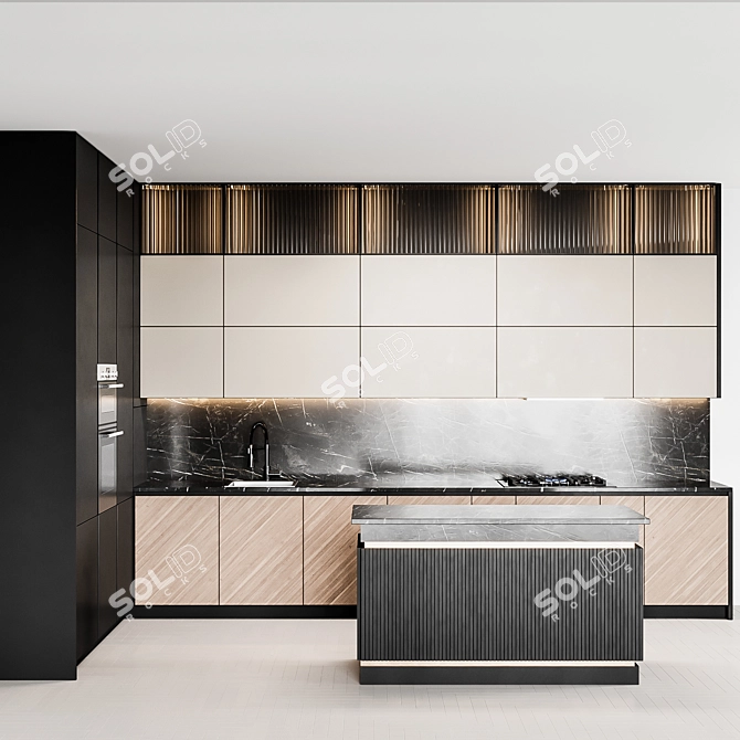 Sleek Kitchen Haven 3D model image 1