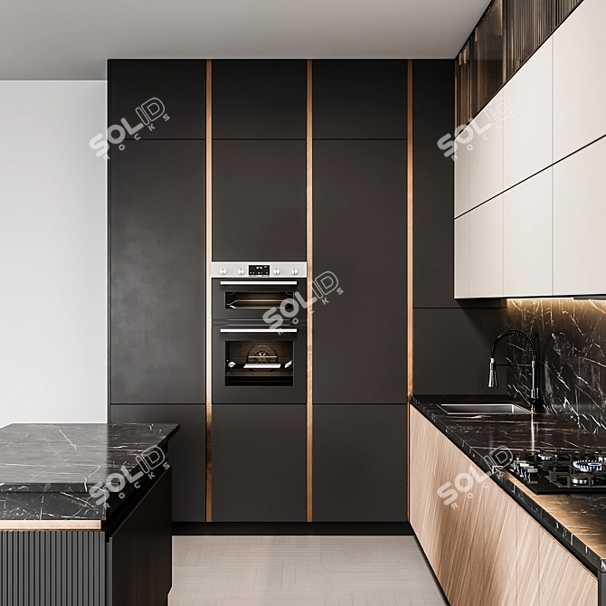 Sleek Kitchen Haven 3D model image 3