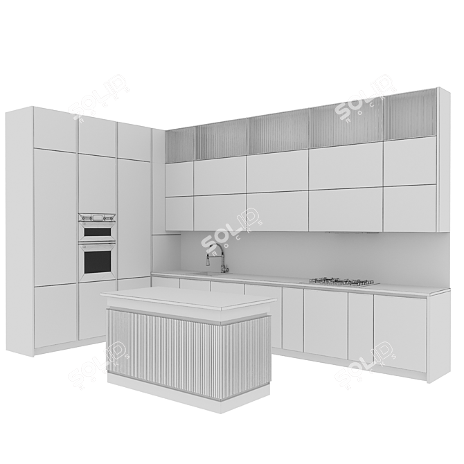 Sleek Kitchen Haven 3D model image 8