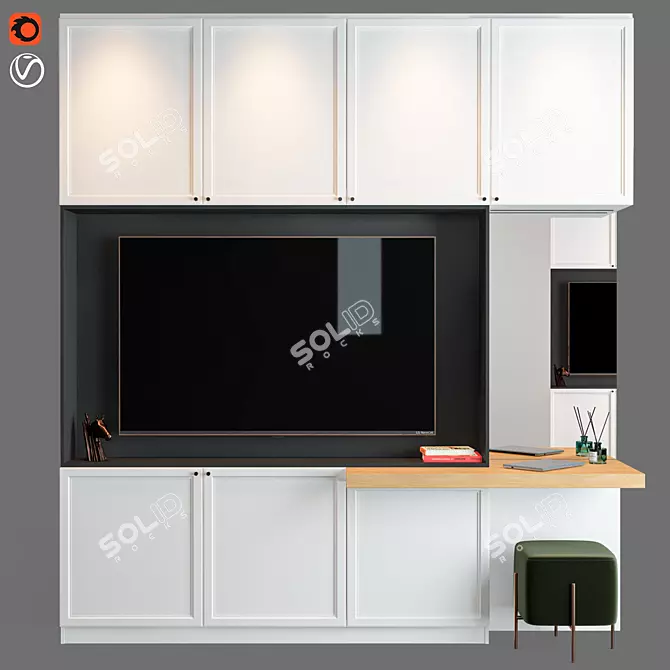 Customizable TV Wall Unit by Mr.Doors - Plaza 3D model image 1