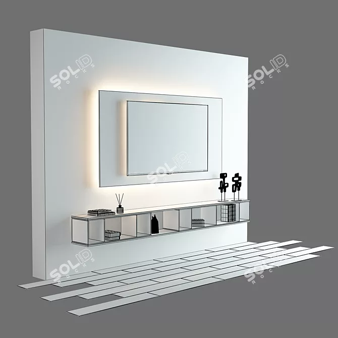 Customizable Uffizi TV Wall Unit 3D model image 3