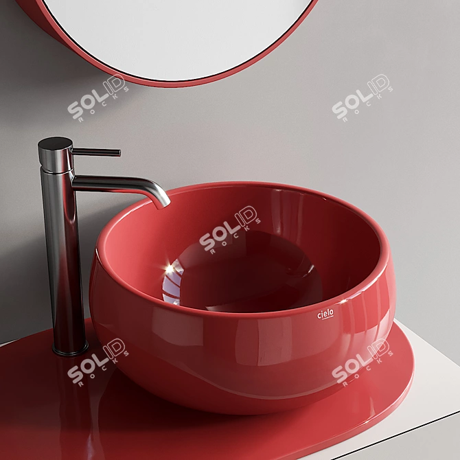 Ceramica Cielo Delfo Set 4: Vanity, Washbasin & Mirror 3D model image 2