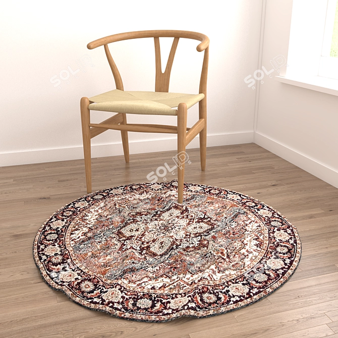 Round Rug Set: Versatile 3D Rugs 3D model image 2