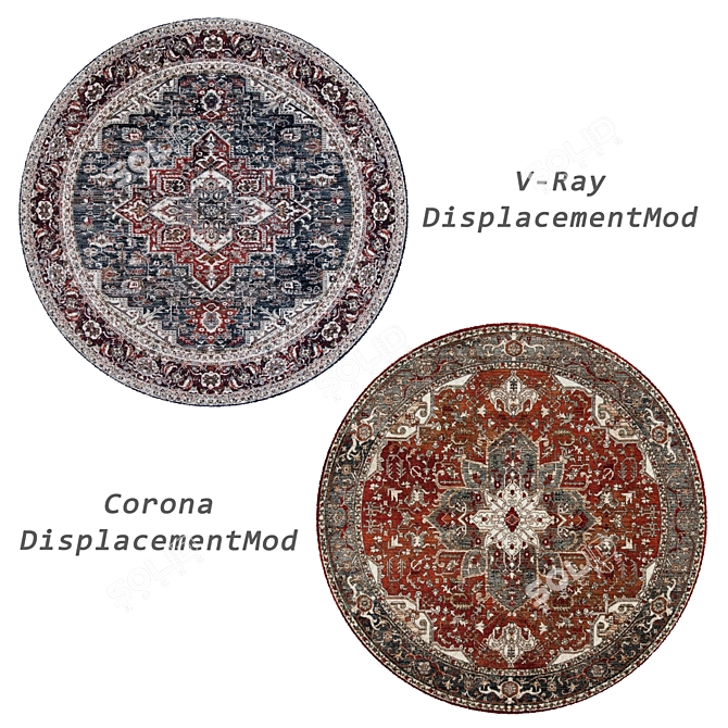 Round Rug Set: Versatile 3D Rugs 3D model image 3