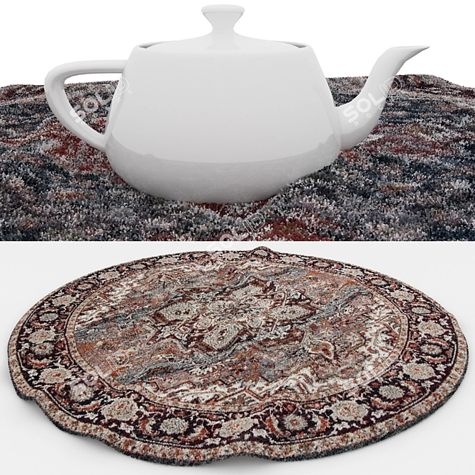 Round Rug Set: Versatile 3D Rugs 3D model image 4