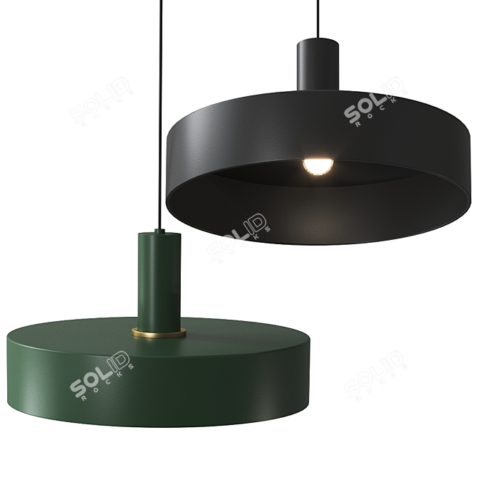 Modern Pendant Lamp, 5 Colors 3D model image 1