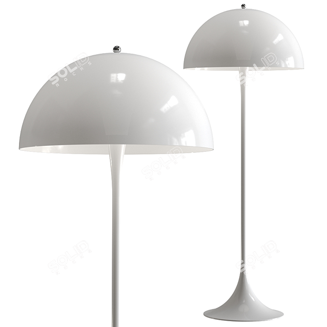 Sleek and Portable Panthella Floor Lamp 3D model image 1