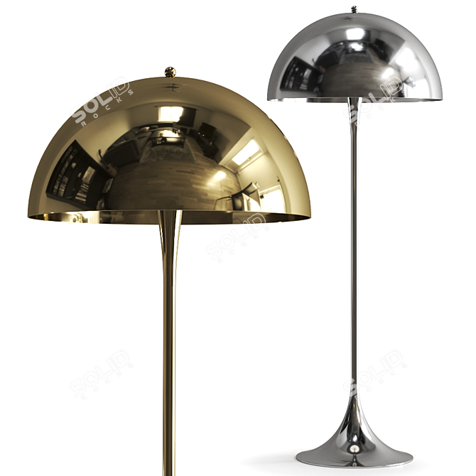 Sleek and Portable Panthella Floor Lamp 3D model image 3