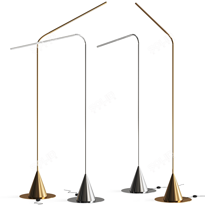 Sleek Acus Floor Lamp by Betec 3D model image 1