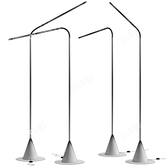 Sleek Acus Floor Lamp by Betec 3D model image 2