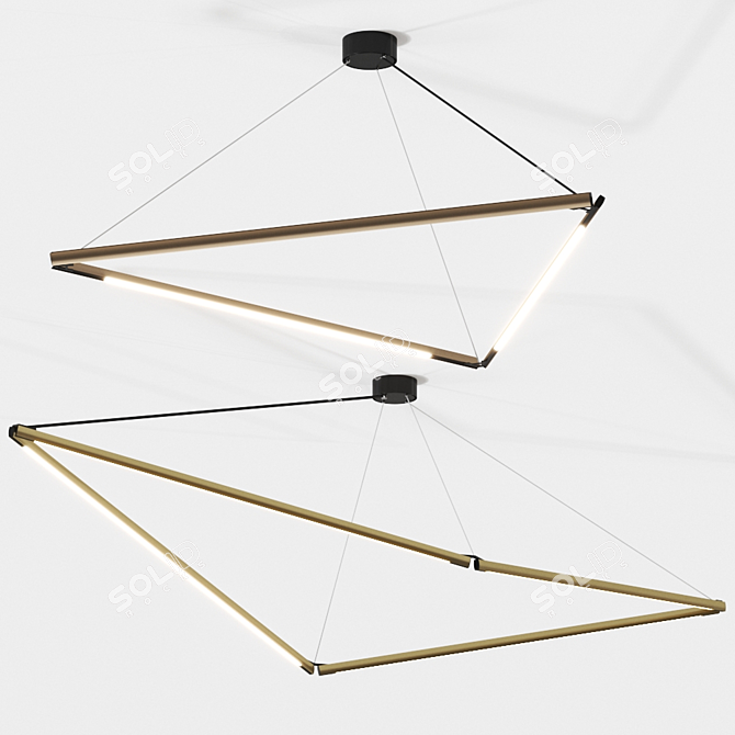 Sleek 3D Archier Pendant Lamp 3D model image 1