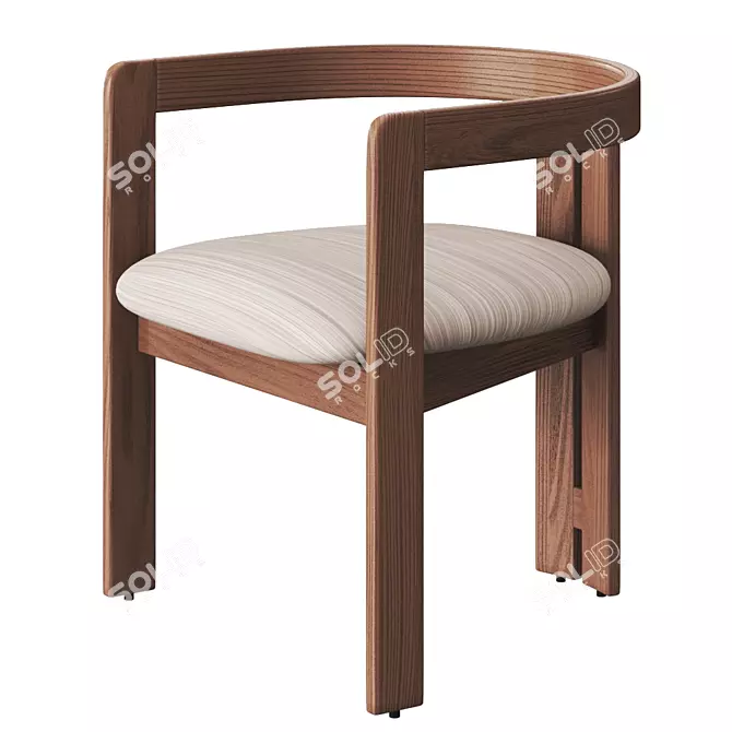 Pigreco Wooden Chair: Elegantly Crafted and Versatile 3D model image 1