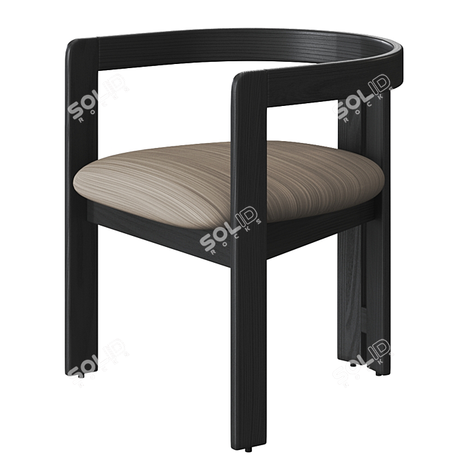 Pigreco Wooden Chair: Elegantly Crafted and Versatile 3D model image 3