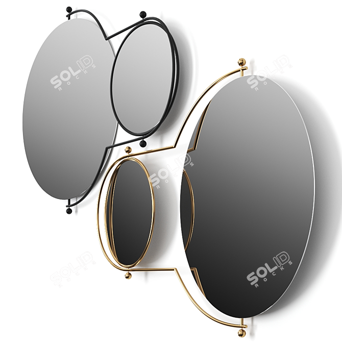 Sleek Orbit Mirror in 2 Colors 3D model image 1