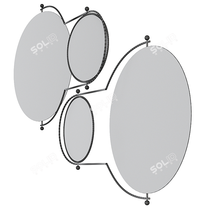 Sleek Orbit Mirror in 2 Colors 3D model image 2