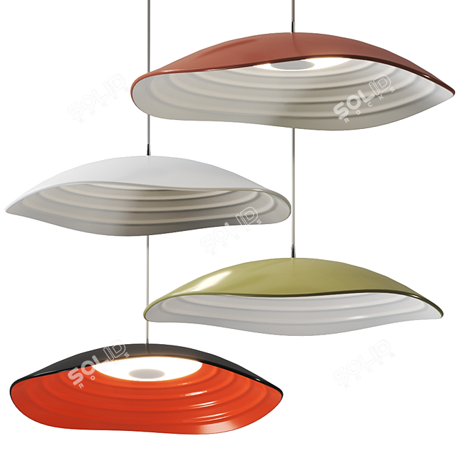 Elegant Valentina Pendant Lamp 3D model image 1