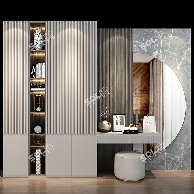 Modern Hallway Cabinet Set 3D model image 1